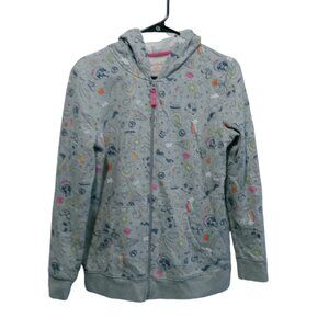 Cat & Jack Girls' Fleece Full Zip Hoodie Fun Print Size XXL 18)